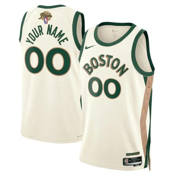 Custom Boston Celtics cream City Edition jersey