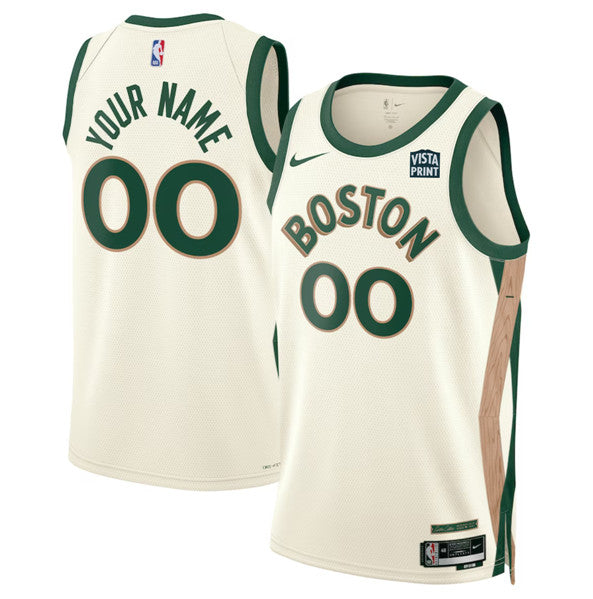 Custom Boston Celtics white City Edition jersey