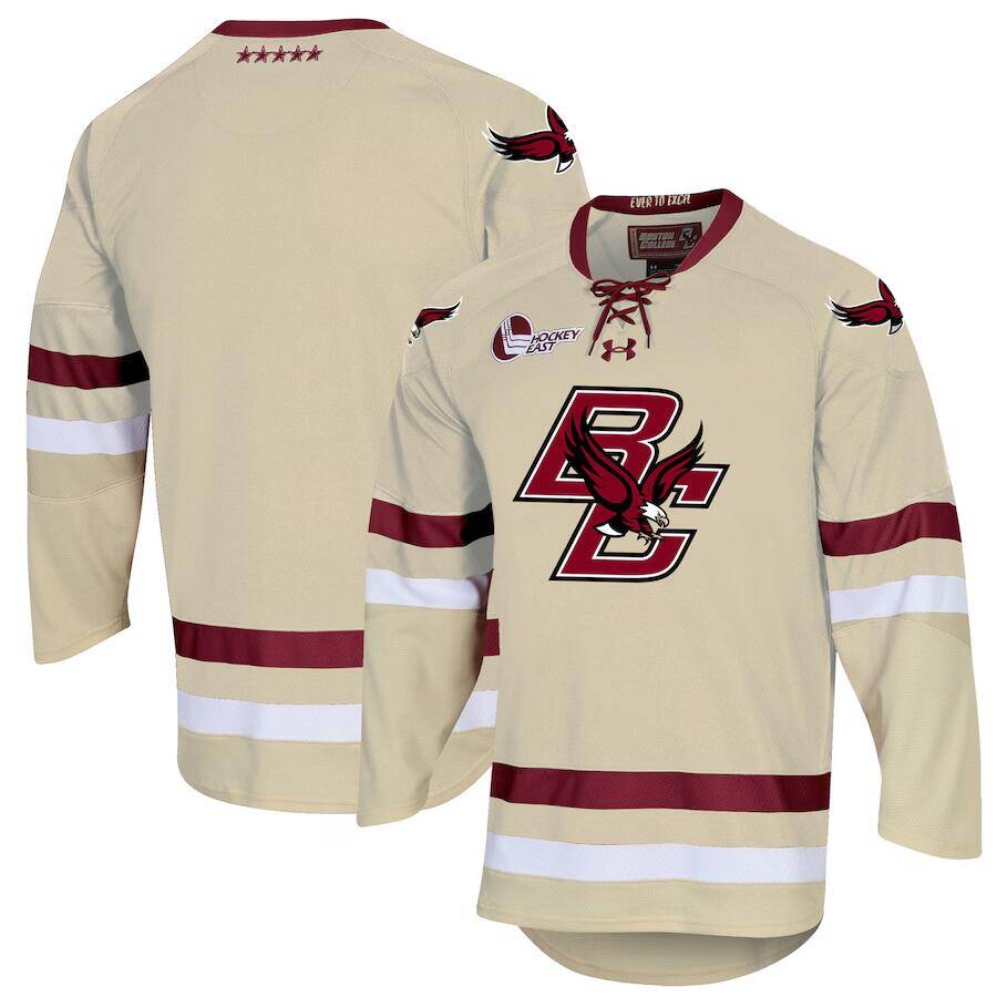 Custom Boston College Eagles gold jersey