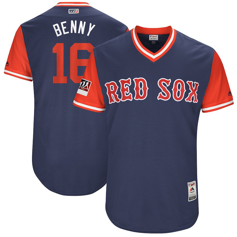 Andrew Benintendi Benny Majestic Boston Red Sox navy-red jersey