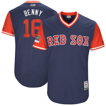 Andrew Benintendi Benny Majestic Boston Red Sox navy-red jersey