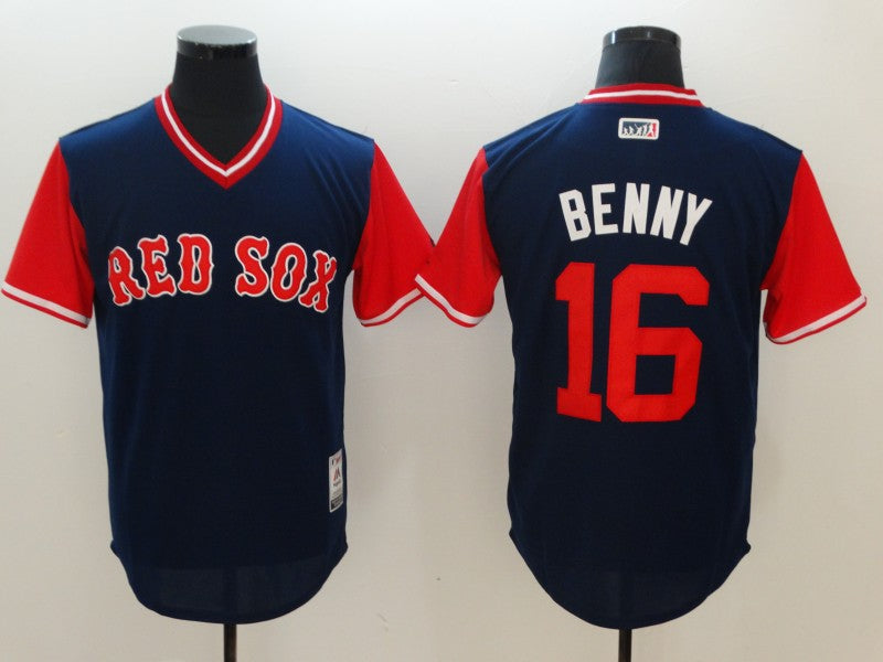 Andrew Benintendi Majestic Boston Red Sox navy jersey