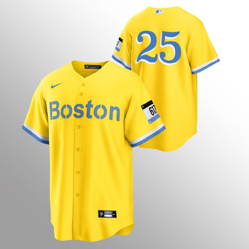 Kevin Plawecki Boston Red Sox gold City Connect jersey