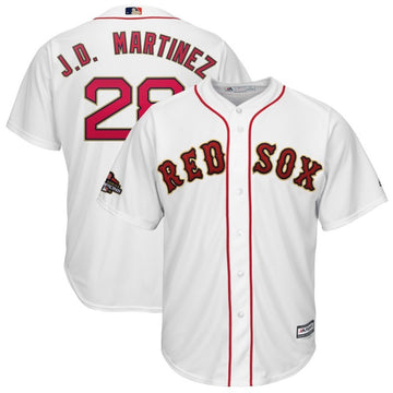 JD Martinez Majestic Boston Red Sox white jersey
