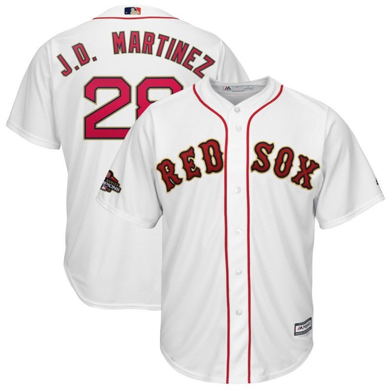 JD Martinez Majestic Boston Red Sox white jersey