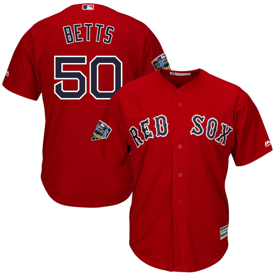 Mookie Betts Majestic Boston Red Sox scarlet jersey