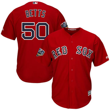 Mookie Betts Majestic Boston Red Sox scarlet jersey