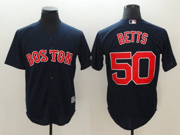Mookie Betts Boston Red Sox navy jersey