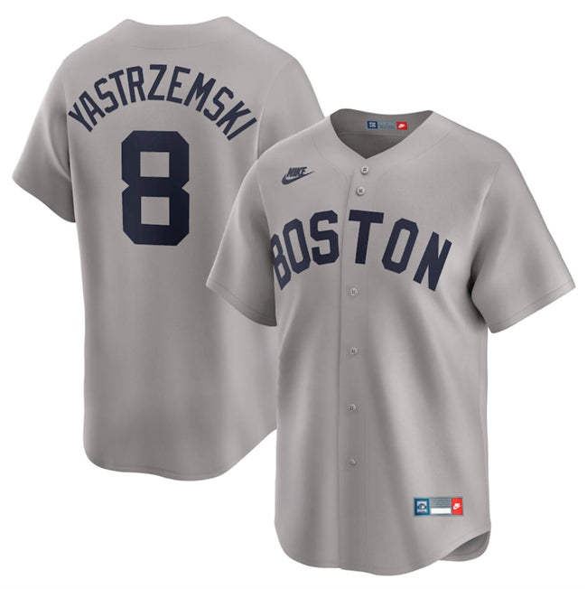 Carl Yastrzemski Boston Red Sox gray Cooperstown jersey