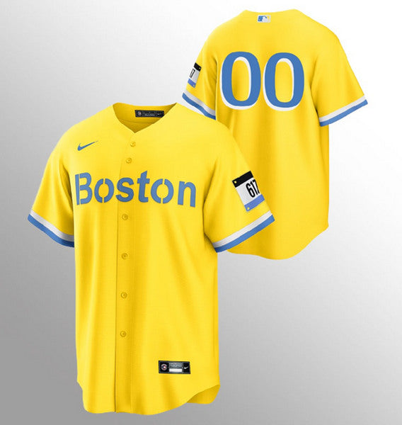 Custom Boston Red Sox gold City Connect jersey