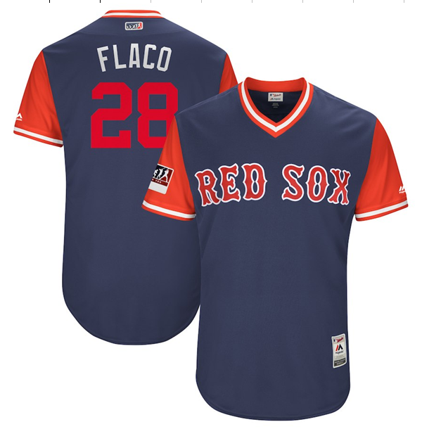 JD Martinez Flaco Majestic Boston Red Sox navy-red Authentic jersey