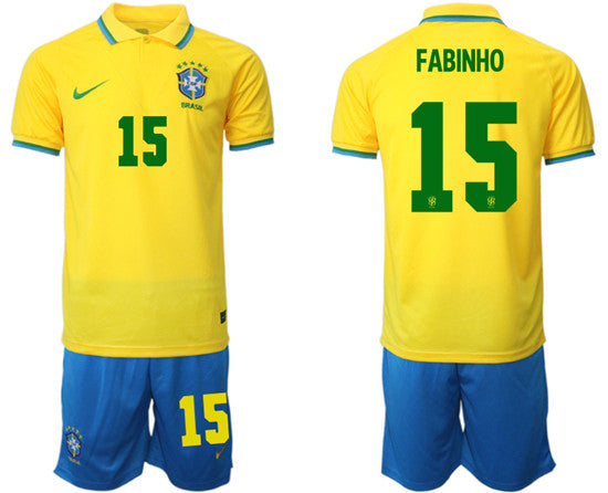 Fabinho Brazil National Team yellow Home jersey