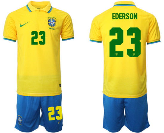 Ederson Brazil National Team yellow Home jersey