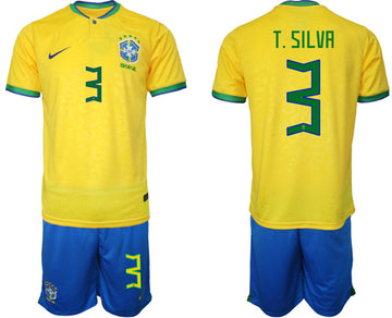 T Silva Brazil National Team yellow Home jersey