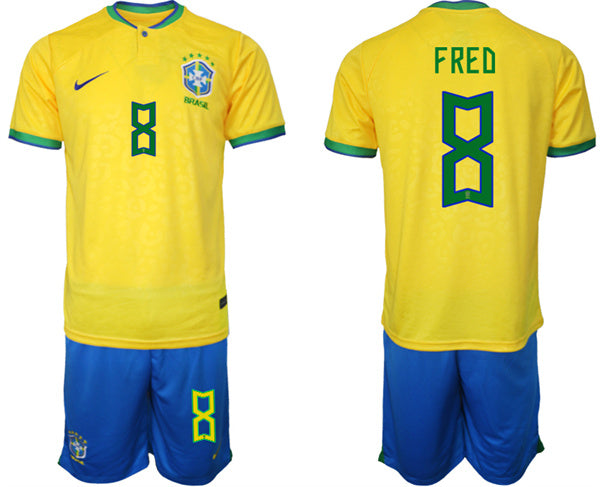 Fred Brazil National Team yellow Home jersey