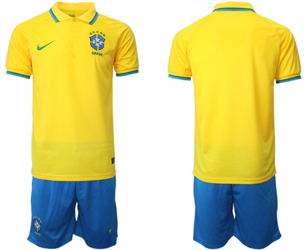 Custom Brazil National Team yellow Home jersey