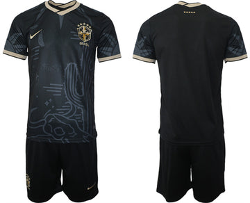 Custom Brazil National Team black jersey