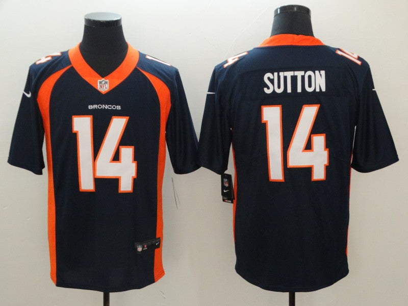 Broncos #14 Courtland Sutton Navy Blue Jersey