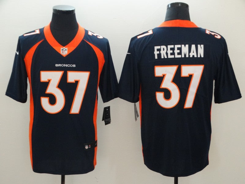 Broncos #37 Royce Freeman Navy Blue Jersey