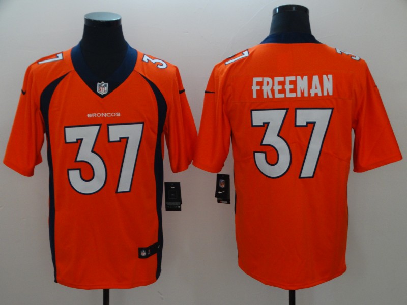 Broncos #37 Royce Freeman Orange Jersey