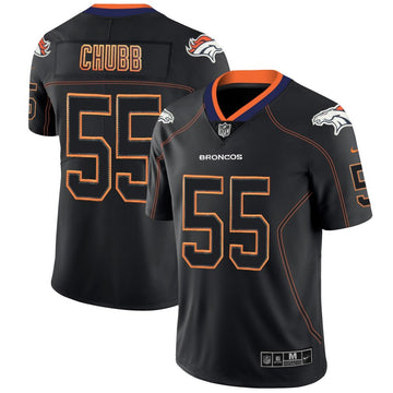 Broncos #55 Bradley Chubb Black 2018 Lights Out Black Color Rush Jersey