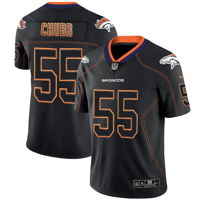 Broncos #55 Bradley Chubb Black 2018 Lights Out Black Color Rush Jersey