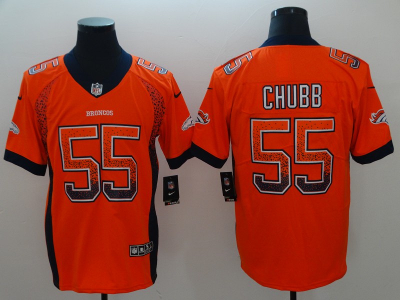 Broncos #55 Bradley Chubb Orange 2018 Drift Fashion Color Rush Jersey