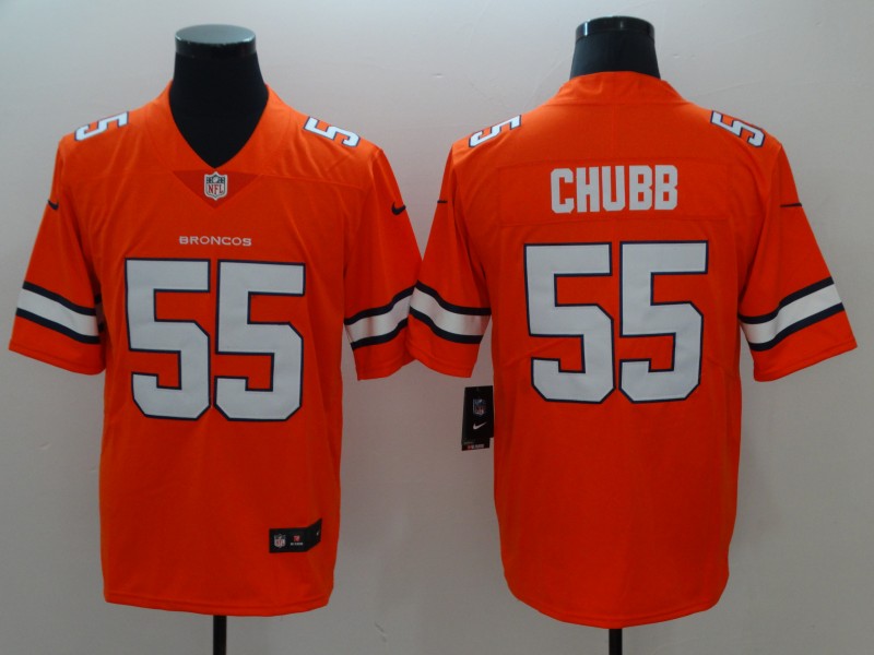 Broncos #55 Bradley Chubb Orange Rush Jersey