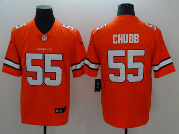 Broncos #55 Bradley Chubb Orange Rush Jersey