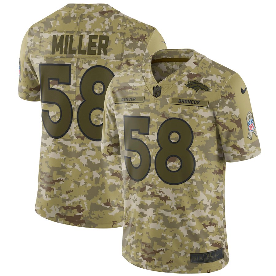 Broncos #58 Von Miller 2018 Camo Salute to Service Jersey