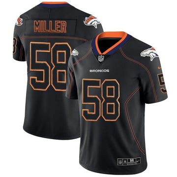 Broncos #58 Von Miller 2018 Lights Out Black Color Rush Jersey