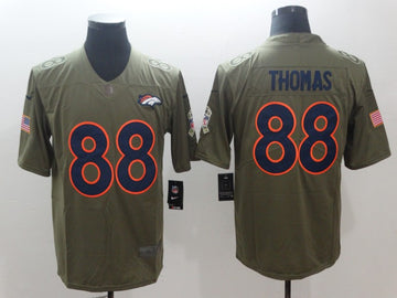 Broncos #88 Demaryius Thomas Olive Salute To Service Jersey