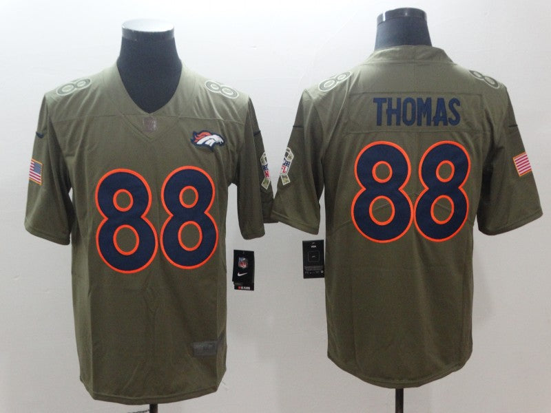 Broncos #88 Demaryius Thomas Olive Salute To Service Jersey
