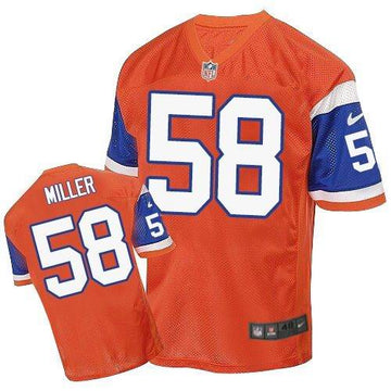 Broncos Personalized Custom Orange Throwback Elite Jersey