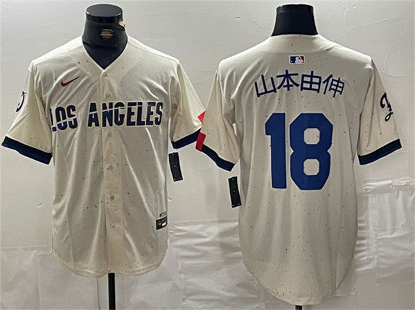 Yoshinobu Yamamoto Los Angeles Dodgers cream jersey