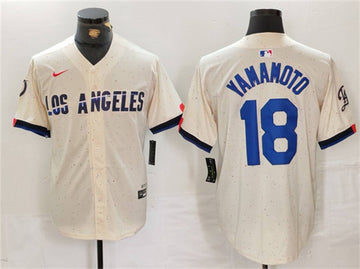 Yoshinobu Yamamoto Los Angeles Dodgers cream jersey