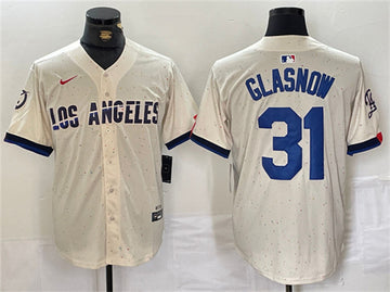 Tyler Glasnow Los Angeles Dodgers cream jersey