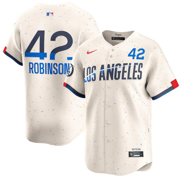 Jackie Robinson Los Angeles Dodgers cream City Connect jersey