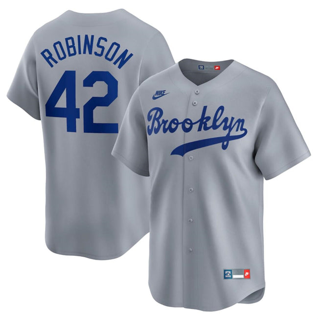 Jackie Robinson Los Angeles Dodgers gray Throwback jersey
