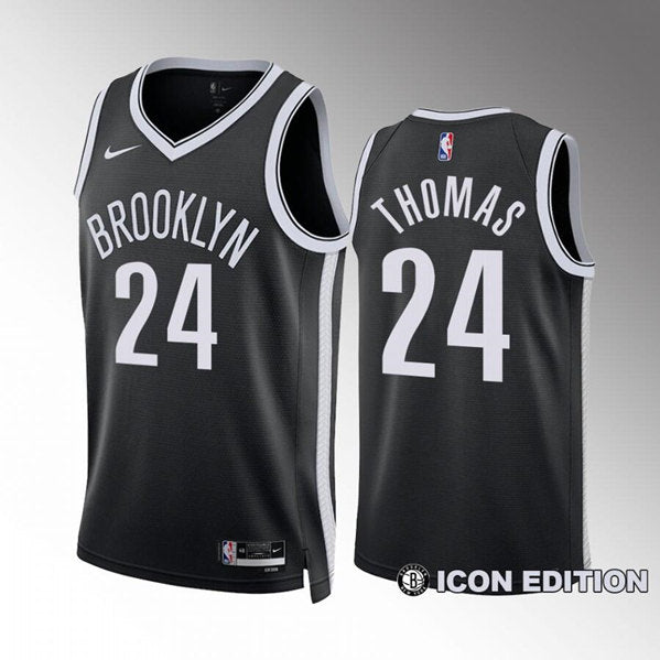 Cam Thomas Brooklyn Nets black jersey