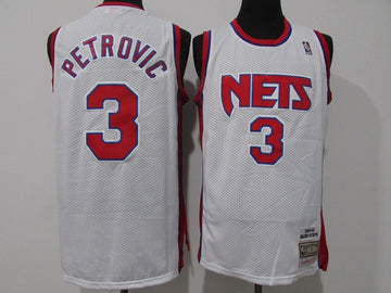 Drazen Petrovic Brooklyn Nets white Throwback jersey