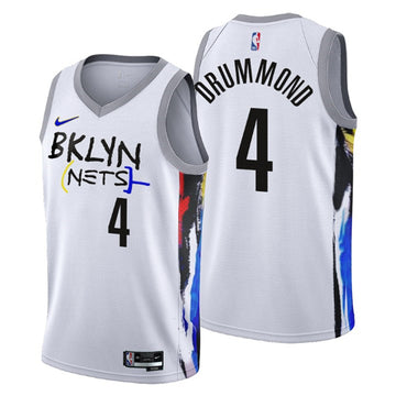 Andre Drummond Brooklyn Nets white City Edition jersey
