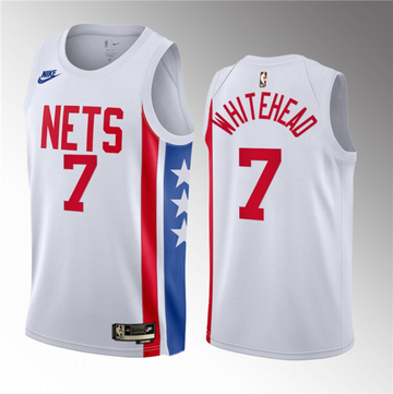Dariq Whitehead Brooklyn Nets white Classic jersey