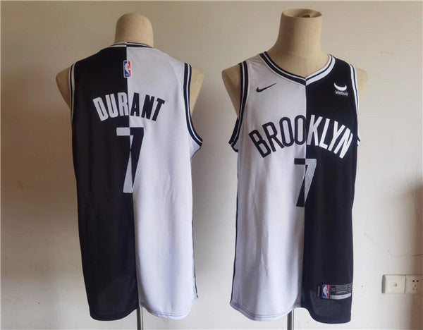 Kevin Durant Brooklyn Nets black-white Split jersey