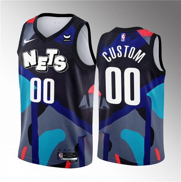 Custom Brooklyn Nets black City Edition jersey