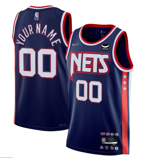 Custom Brooklyn Nets navy City Edition jersey
