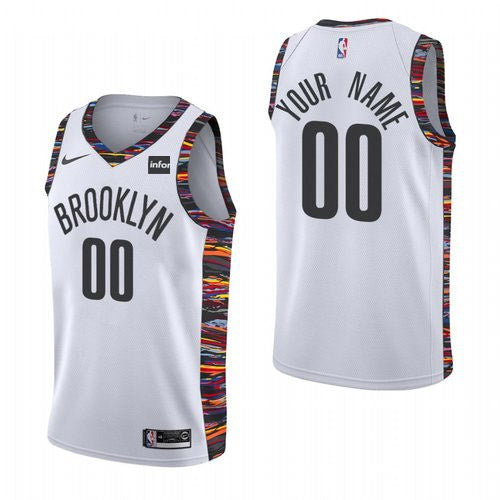 Custom Brooklyn Nets white City Edition jersey