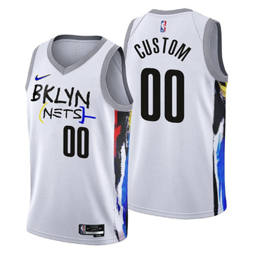 Custom Brooklyn Nets white City Edition jersey
