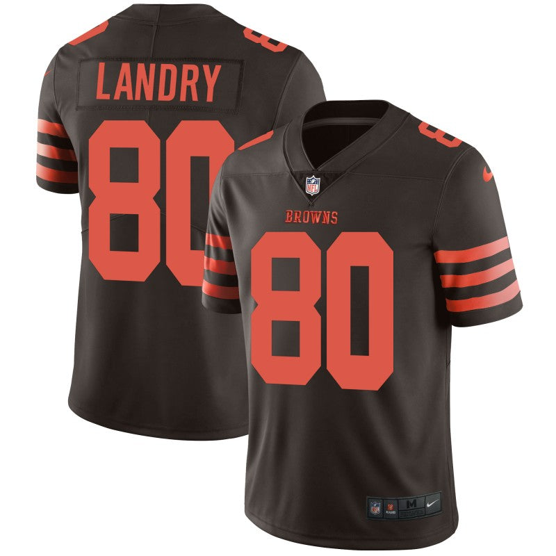 Browns #80 Jarvis Landry Brown Color Rush Jersey