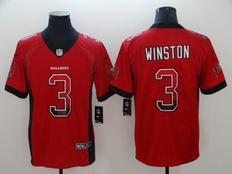 Buccaneers #3 Jameis Winston Red 2018 Drift Fashion Color Rush Jersey